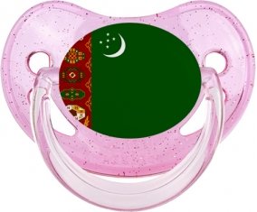 Drapeau Turkménistan Sucete Physiologique Rose à paillette