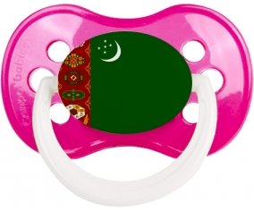 Drapeau Turkménistan Sucette Anatomique Rose foncé classique