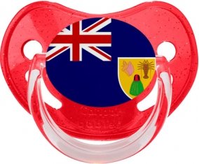 Drapeau Îles Turques-et-Caïques Sucette Physiologique Rouge à paillette