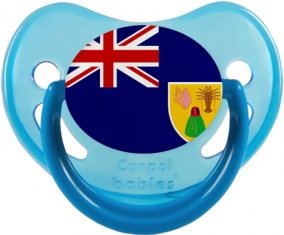 Drapeau Îles Turques-et-Caïques Sucette Physiologique Bleue phosphorescente