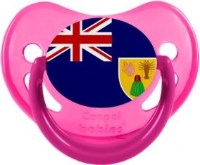 Drapeau Îles Turques-et-Caïques Sucette Physiologique Rose phosphorescente