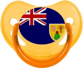 Drapeau Îles Turques-et-Caïques Sucette Physiologique Jaune phosphorescente