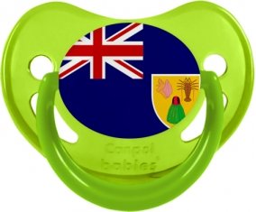 Drapeau Îles Turques-et-Caïques Sucette Physiologique Vert phosphorescente