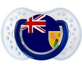 Drapeau Îles Turques-et-Caïques Sucette LOVI Dynamic Marine-blanc-bleu classique