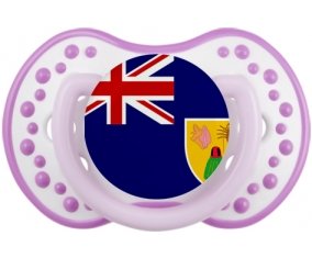 Drapeau Îles Turques-et-Caïques Sucette LOVI Dynamic Blanc-mauve classique