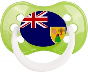 Drapeau Îles Turques-et-Caïques Tétine Anatomique Vert classique