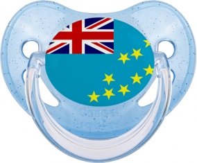 Drapeau Tuvalu Sucette Physiologique Bleue à paillette