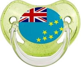 Drapeau Tuvalu Sucette Physiologique Vert à paillette