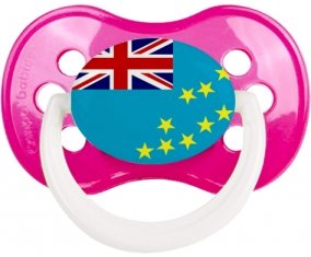 Drapeau Tuvalu Sucette Anatomique Rose foncé classique