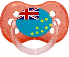 Drapeau Tuvalu Tétine Cerise Rouge à paillette