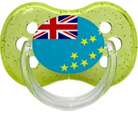 Drapeau Tuvalu Tétine Cerise Vert à paillette
