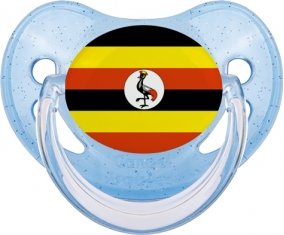 Drapeau Ouganda Tétine Physiologique Bleue à paillette