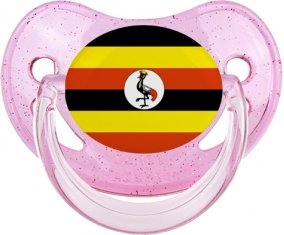 Drapeau Ouganda Tétine Physiologique Rose à paillette