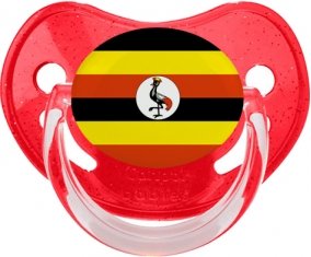 Drapeau Ouganda Tétine Physiologique Rouge à paillette