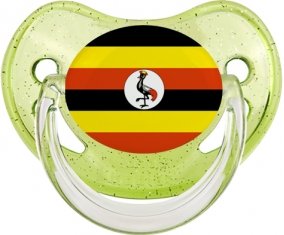 Drapeau Ouganda Tétine Physiologique Vert à paillette