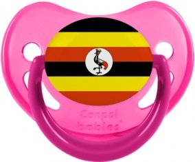 Drapeau Ouganda Tétine Physiologique Rose phosphorescente