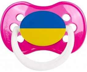 Drapeau Ukraine Sucette Anatomique Rose foncé classique