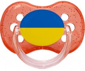 Drapeau Ukraine Sucette Cerise Rouge à paillette