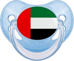 Drapeau Emirats Arabes Unis Sucette Physiologique Bleue à paillette