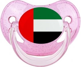 Drapeau Emirats Arabes Unis Sucette Physiologique Rose à paillette