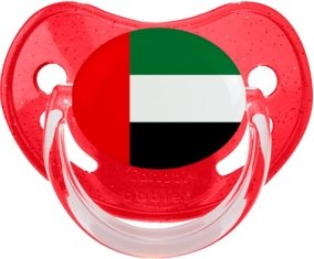 Drapeau Emirats Arabes Unis Sucette Physiologique Rouge à paillette