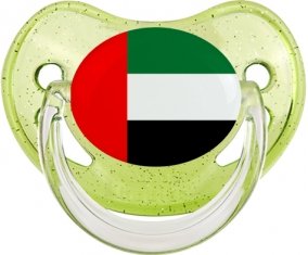 Drapeau Emirats Arabes Unis Sucette Physiologique Vert à paillette