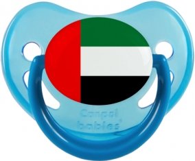 Drapeau Emirats Arabes Unis Sucette Physiologique Bleue phosphorescente
