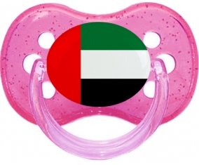 Drapeau Emirats Arabes Unis Sucette Cerise Rose à paillette