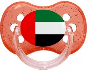 Drapeau Emirats Arabes Unis Sucette Cerise Rouge à paillette