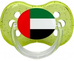 Drapeau Emirats Arabes Unis Sucette Cerise Vert à paillette