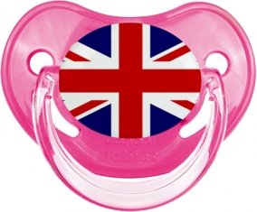Drapeau Royaume-Uni Sucette Physiologique Rose classique