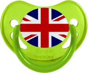 Drapeau Royaume-Uni Sucette Physiologique Vert phosphorescente