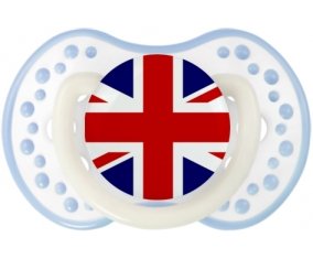 Drapeau Royaume-Uni Sucette LOVI Dynamic Blanc-cyan classique
