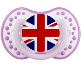 Drapeau Royaume-Uni Sucette LOVI Dynamic Blanc-mauve classique