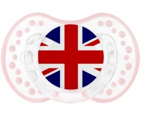 Drapeau Royaume-Uni Sucette LOVI Dynamic Retro-blanc-rose-tendre classique