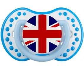 Drapeau Royaume-Uni Sucette LOVI Dynamic Blanc-bleu phosphorescente