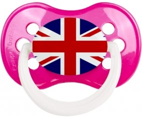 Drapeau Royaume-Uni Sucette Anatomique Rose foncé classique