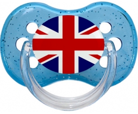 Drapeau Royaume-Uni Tétine Cerise Bleu à paillette