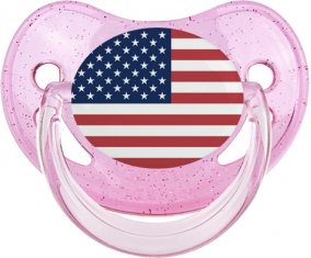 Drapeau États-Unis des îles mineures éloignées Sucete Physiologique Rose à paillette