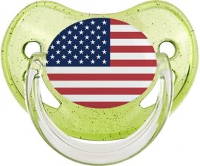 Drapeau États-Unis des îles mineures éloignées Sucete Physiologique Vert à paillette