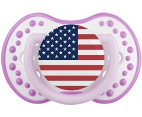 Drapeau États-Unis des îles mineures éloignées Tétine LOVI Dynamic Blanc-mauve classique