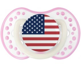 Drapeau États-Unis des îles mineures éloignées Tétine LOVI Dynamic Blanc-rose phosphorescente