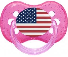 Drapeau États-Unis des îles mineures éloignées Sucette Cerise Rose à paillette