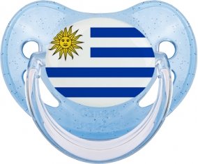 Drapeau Uruguay Sucette Physiologique Bleue à paillette