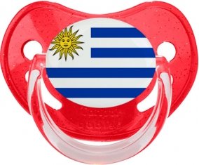 Drapeau Uruguay Sucette Physiologique Rouge à paillette