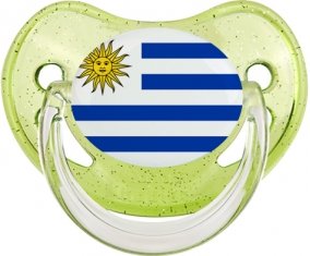 Drapeau Uruguay Sucette Physiologique Vert à paillette