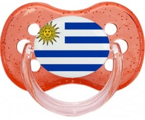 Drapeau Uruguay Sucette Cerise Rouge à paillette