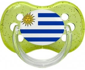 Drapeau Uruguay Sucette Cerise Vert à paillette