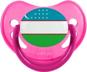 Drapeau Ouzbékistan Sucette Physiologique Rose phosphorescente