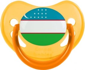 Drapeau Ouzbékistan Sucette Physiologique Jaune phosphorescente